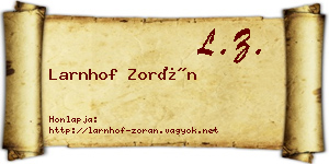 Larnhof Zorán névjegykártya