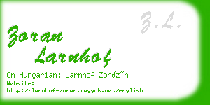 zoran larnhof business card